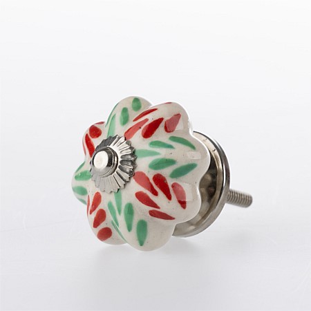 Solace Ceramic Red & Green Drawer Knob