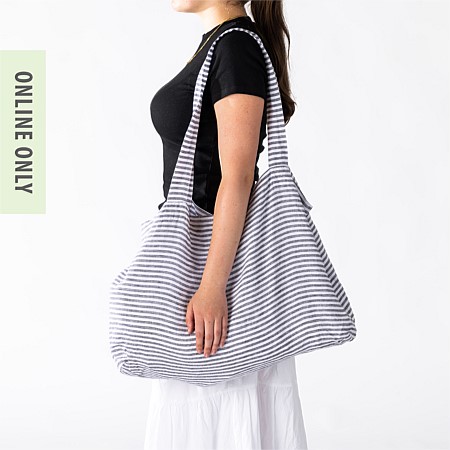 Ecoanthology 100% Linen Stripe Tote Bag