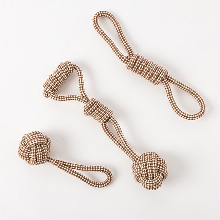 bb&b Pets Shelby Knot Pet Toy Set of 3 Rust 