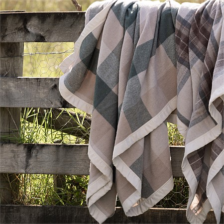 Woolrest New Zealand Wool Check Blanket Forest