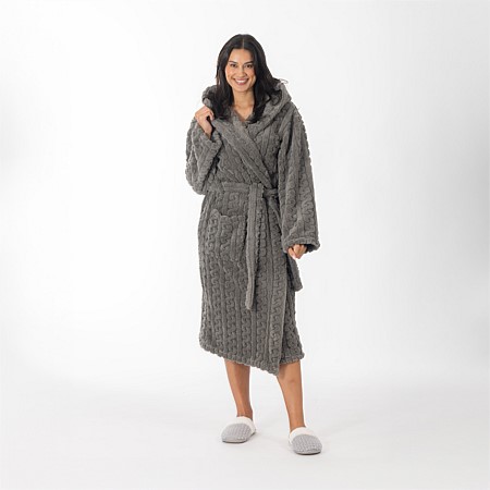 Eden 3/4 Length Hooded Plush Robe
