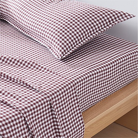 Design Republique Stonewashed Cotton Check Fitted Sheet